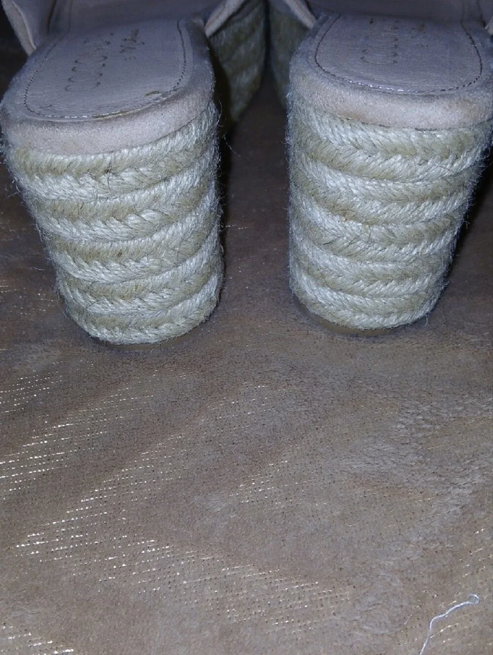 Coconuts by Matisse Light Cream Sandy Espadrille Platform Slide Sz: 8